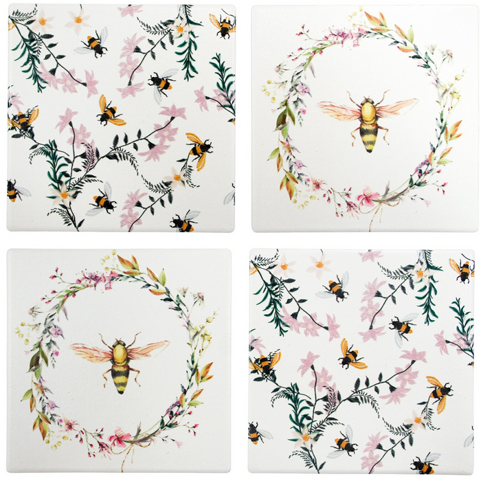 Pretty Bees Ceramic Coasters (Set/4)