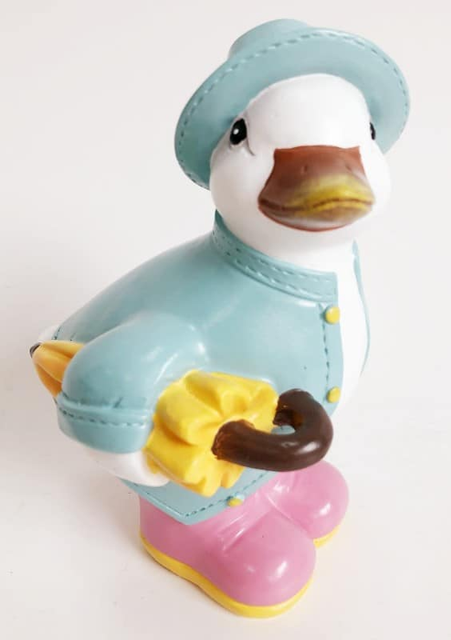 Dexter Duck Figurine w/- Blue Raincoat