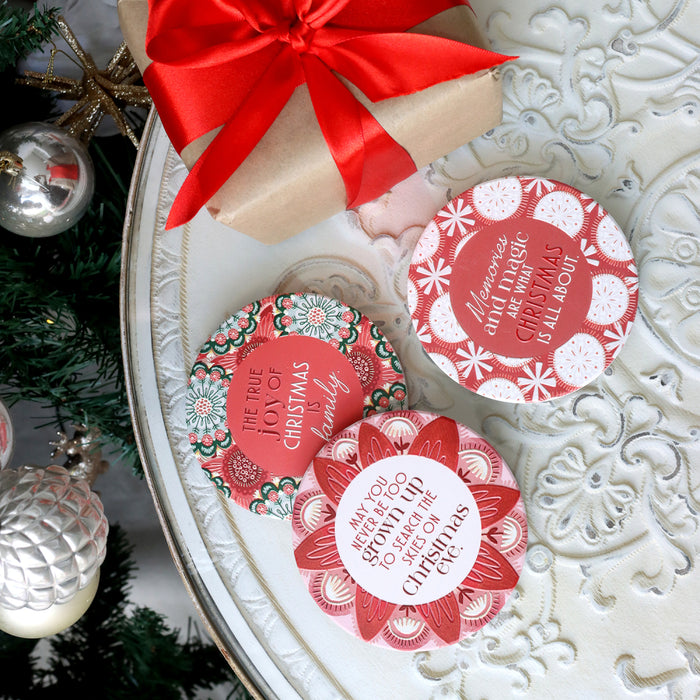 Christmas Ceramic Coasters - Asst