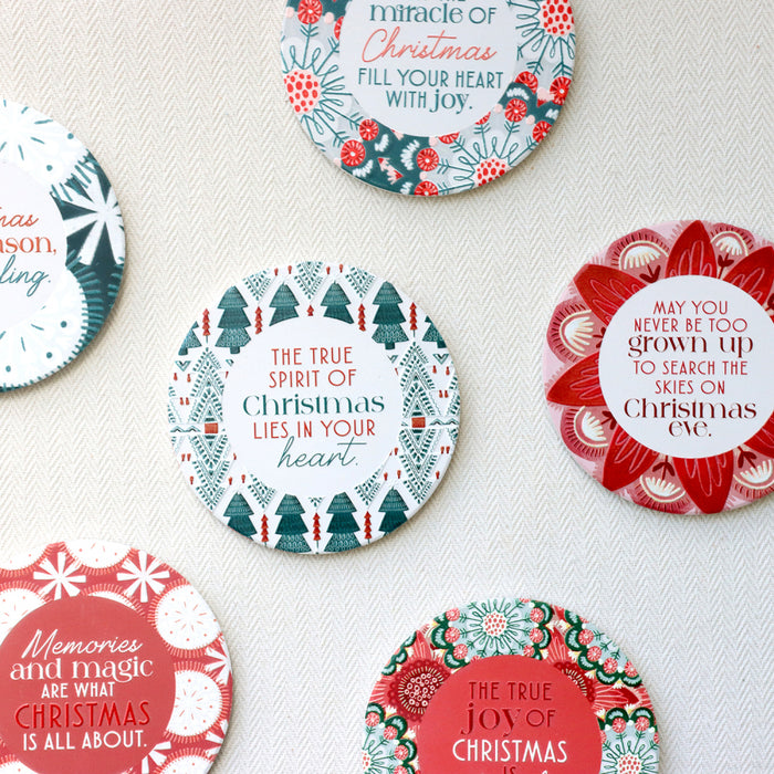 Christmas Ceramic Coasters - Asst