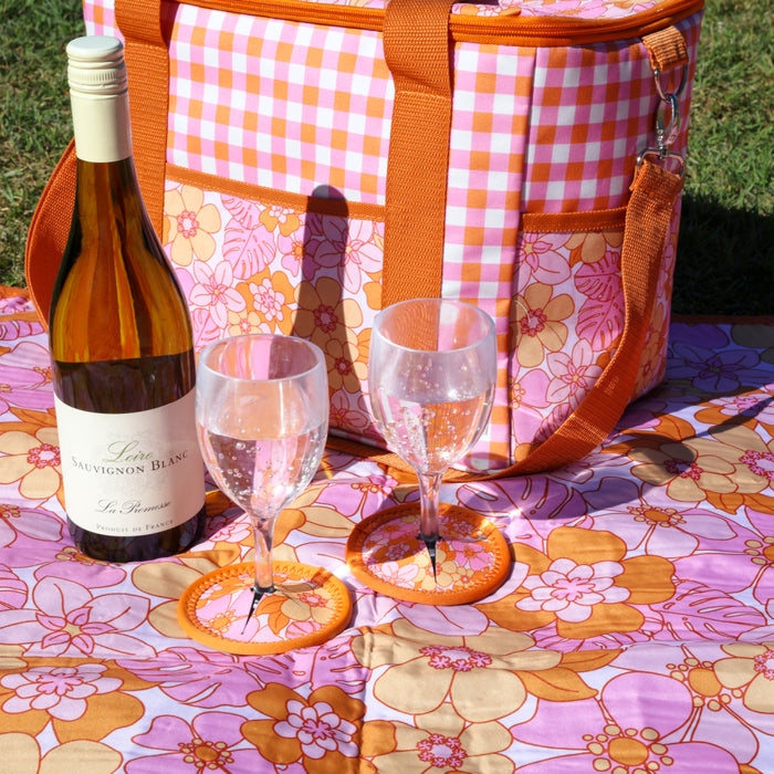 Picnic Wine Glass Coasters - Asst