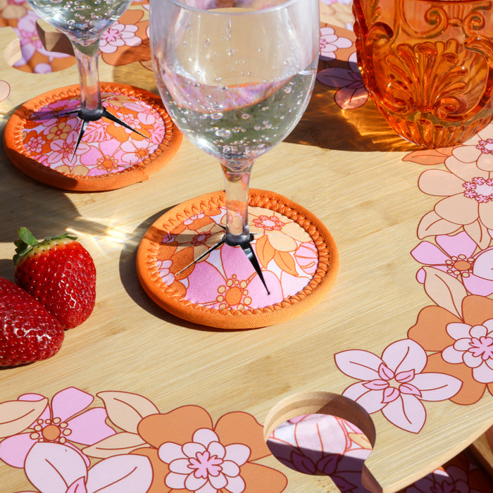 Picnic Wine Glass Coasters - Asst