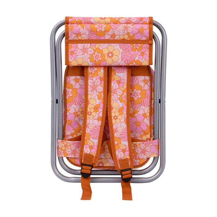 Retro Floral Picnic Cooler Chair