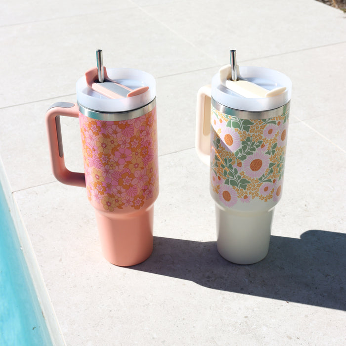 Retro Floral Insulated Tumbler