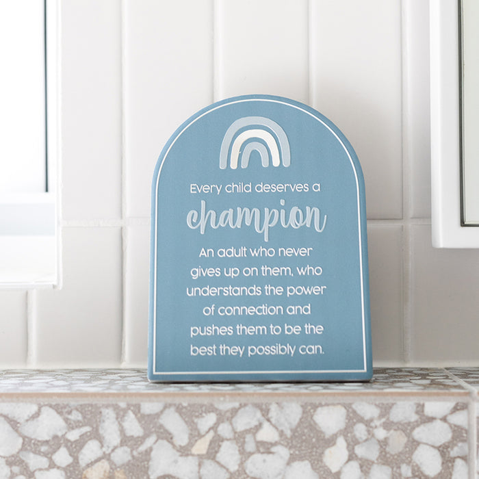 Teacher Sentiment Plaque - Champion