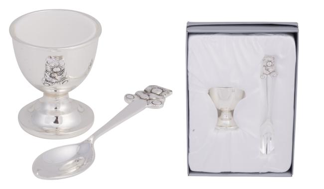 Silver Bear Egg Cup & Spoon Set