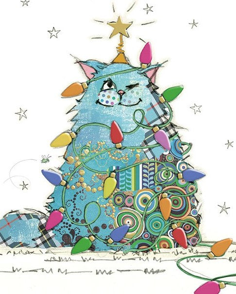 Bug Art Mini Christmas Card - Cat Tree